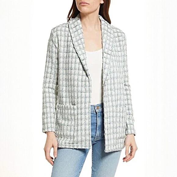 BB Dakota Steve Madden Sea Mist Geek Chic Tweed Blazer Size M - Picture 1 of 8